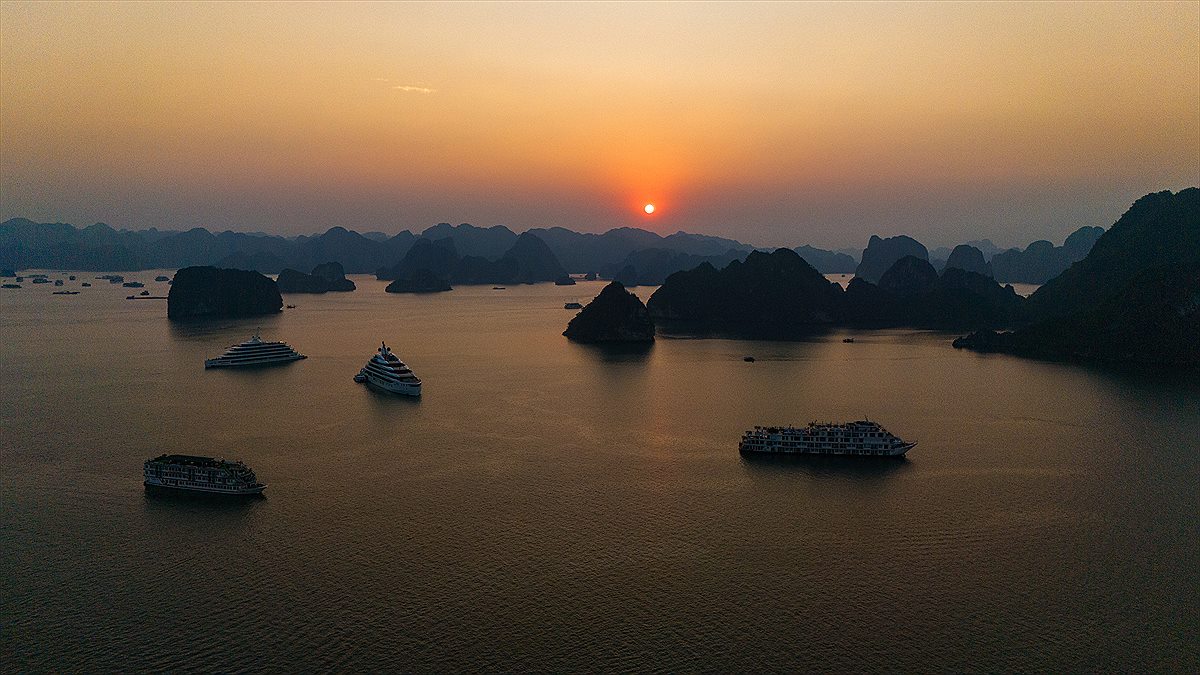River cruise ship on the Mekong in Southeast Asia